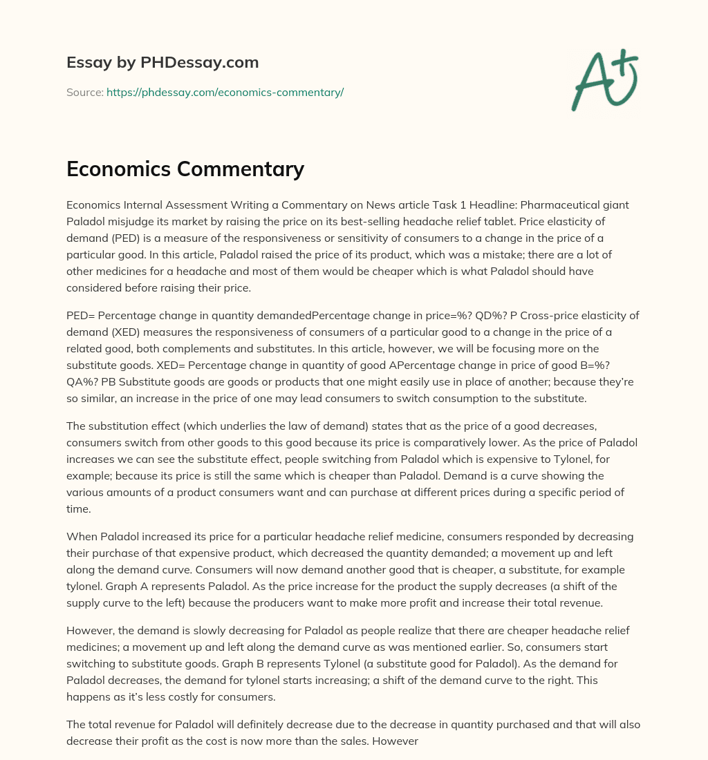 Economics Commentary essay