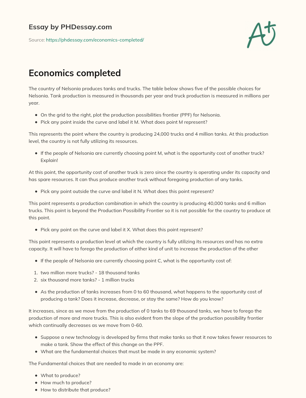 Economics completed essay