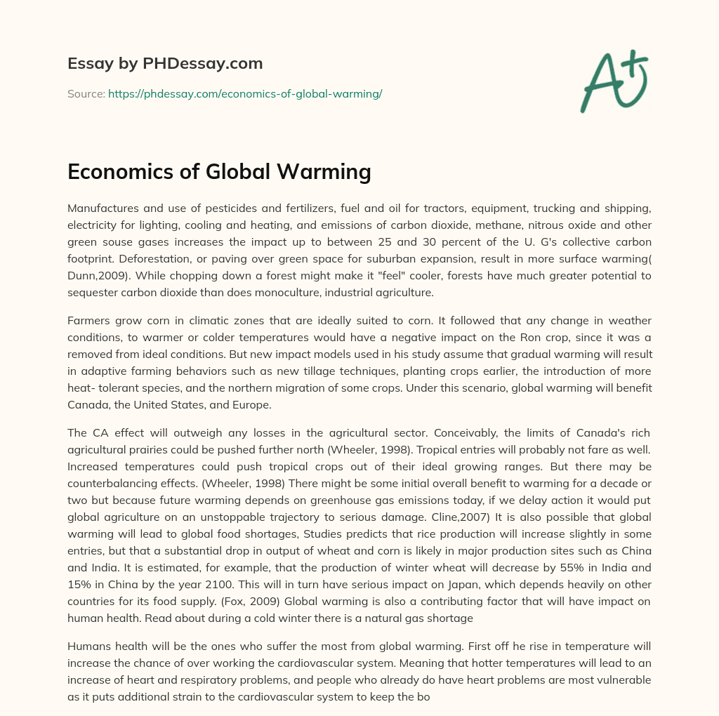 Economics of Global Warming essay
