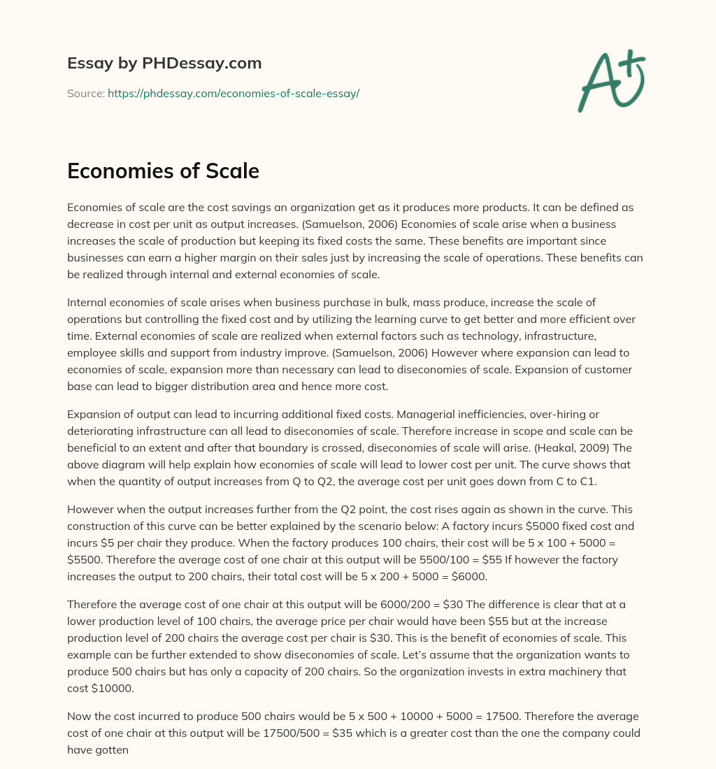 Economies of Scale essay