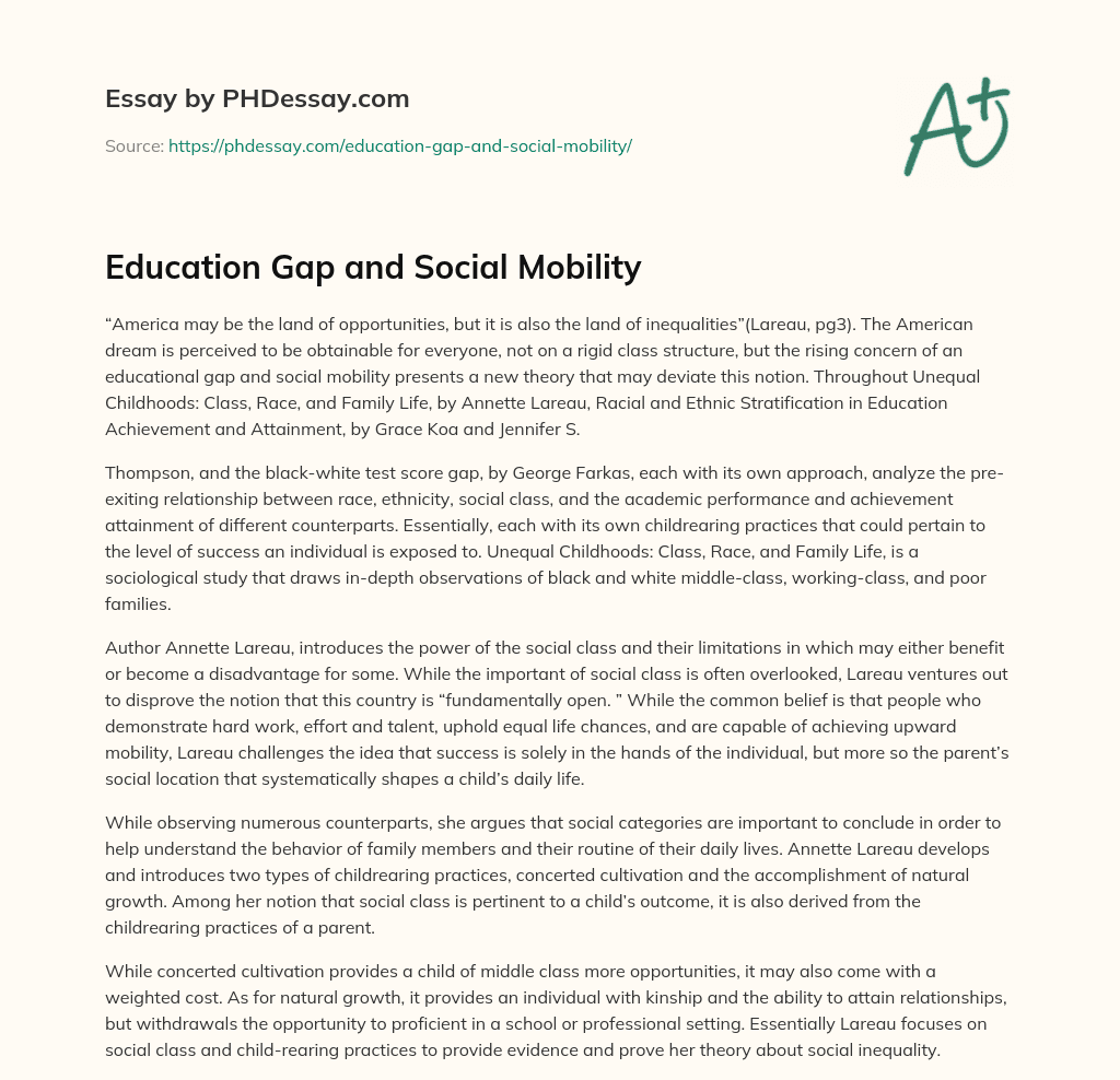education and social mobility essay