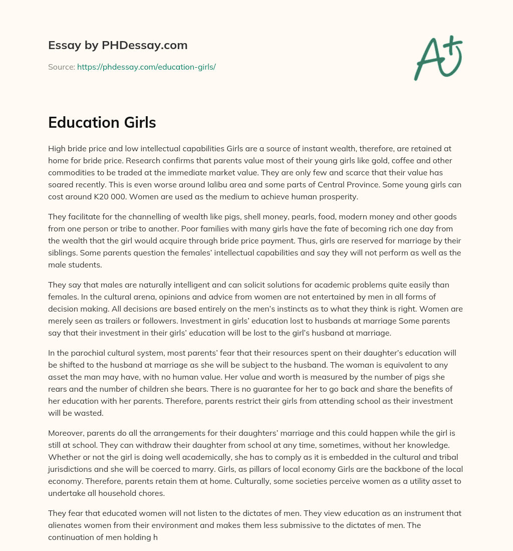Education Girls essay