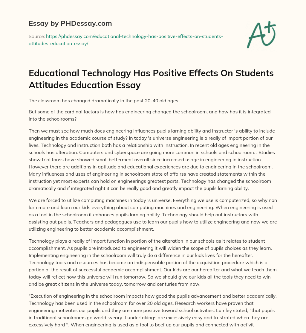 technology positive effects essay