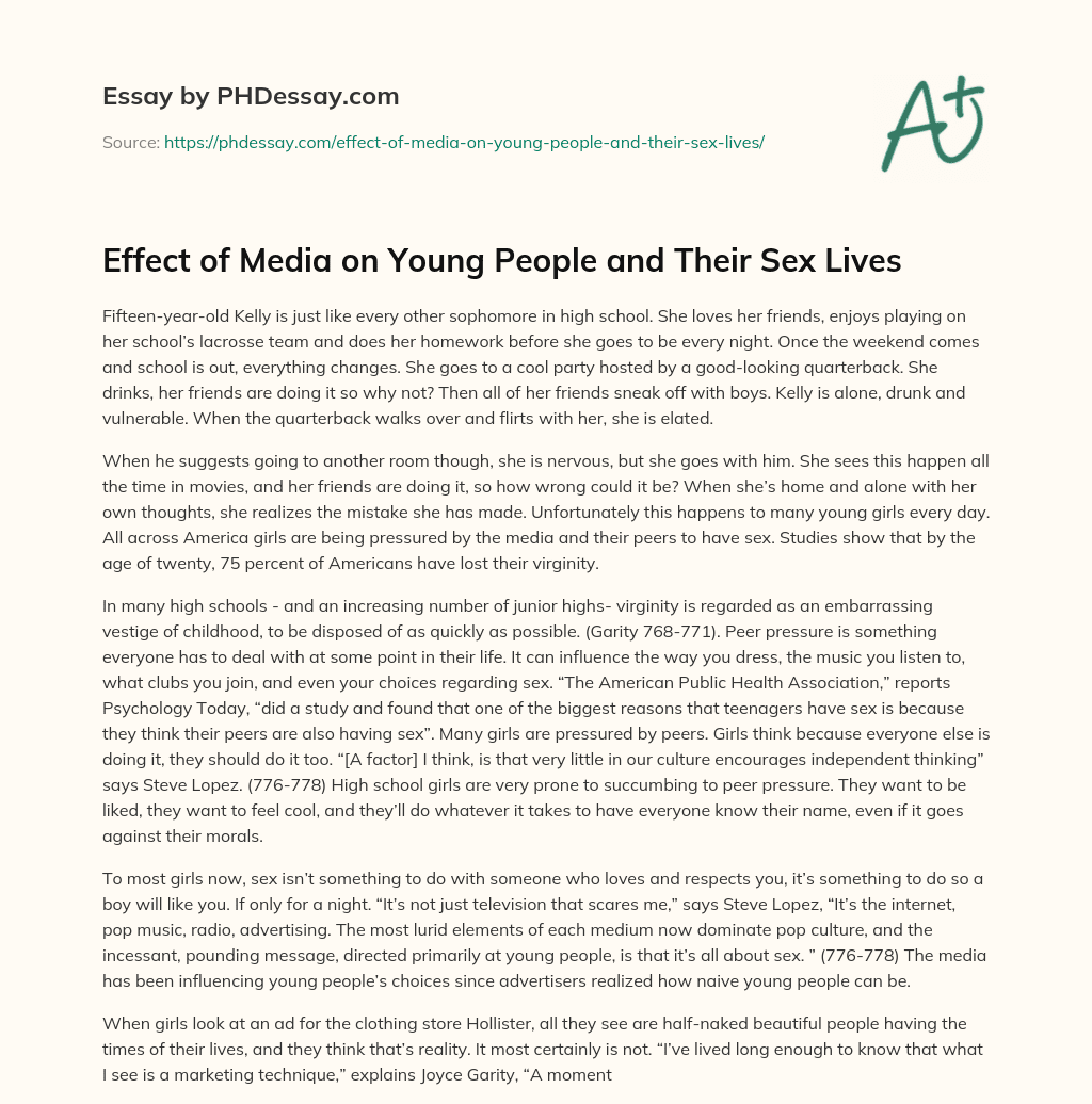 Effect of Media on Young People and Their Sex Lives essay