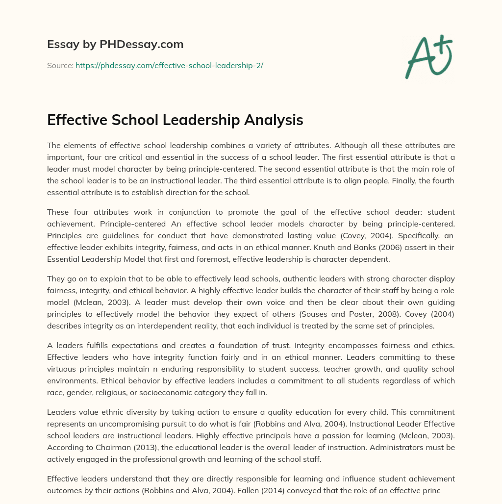 high school essay on leadership