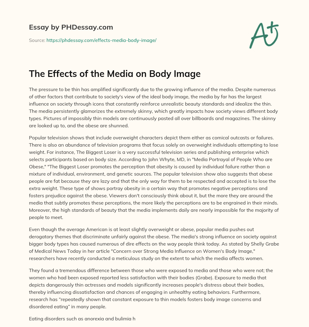 media affects body image essay