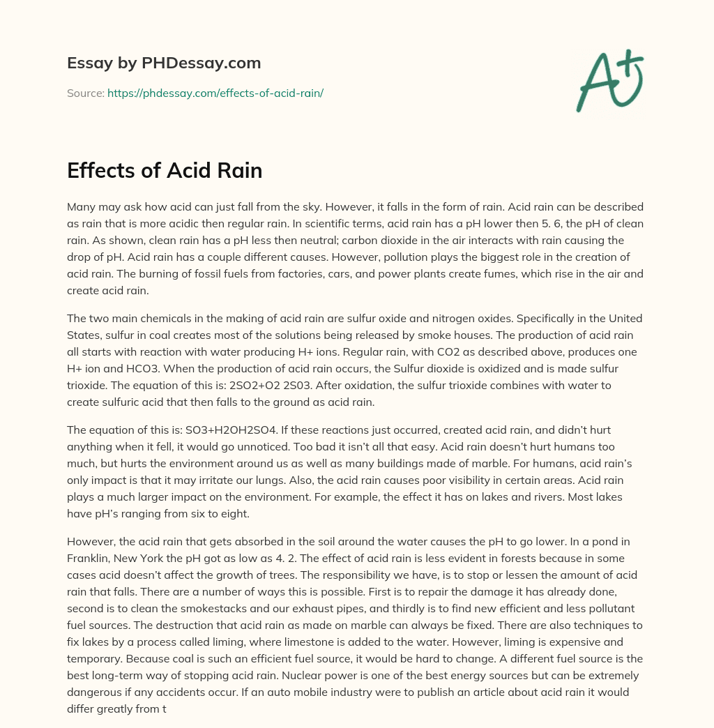 acid rain effects essay