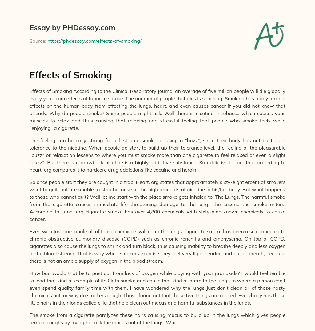 Effects of Smoking essay