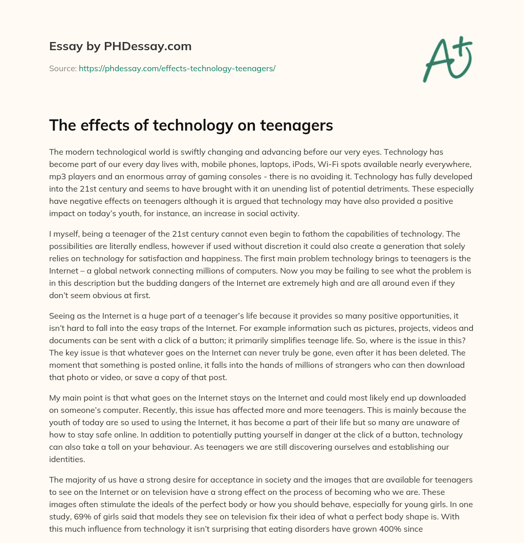 thesis about effects of technology to students