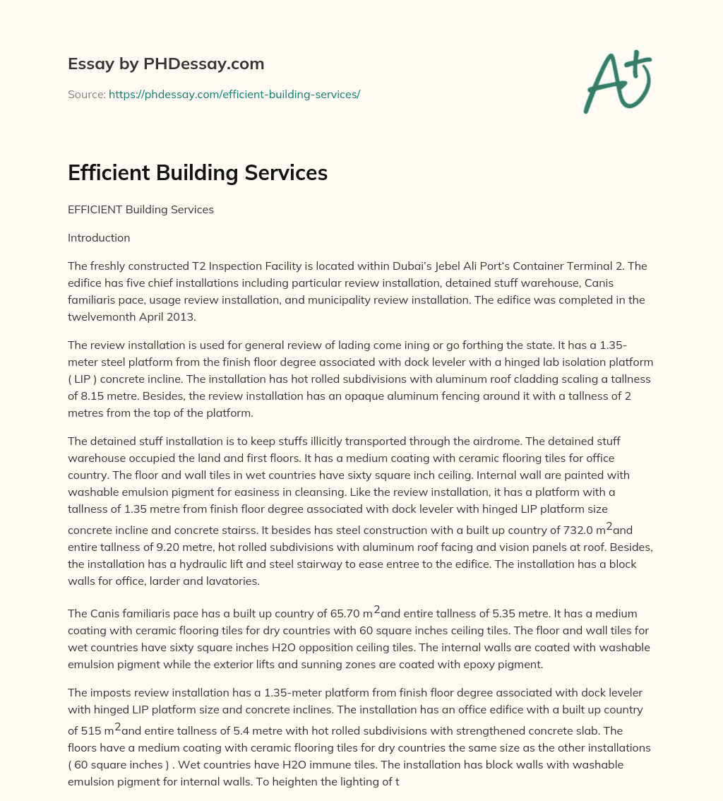 Efficient Building Services essay