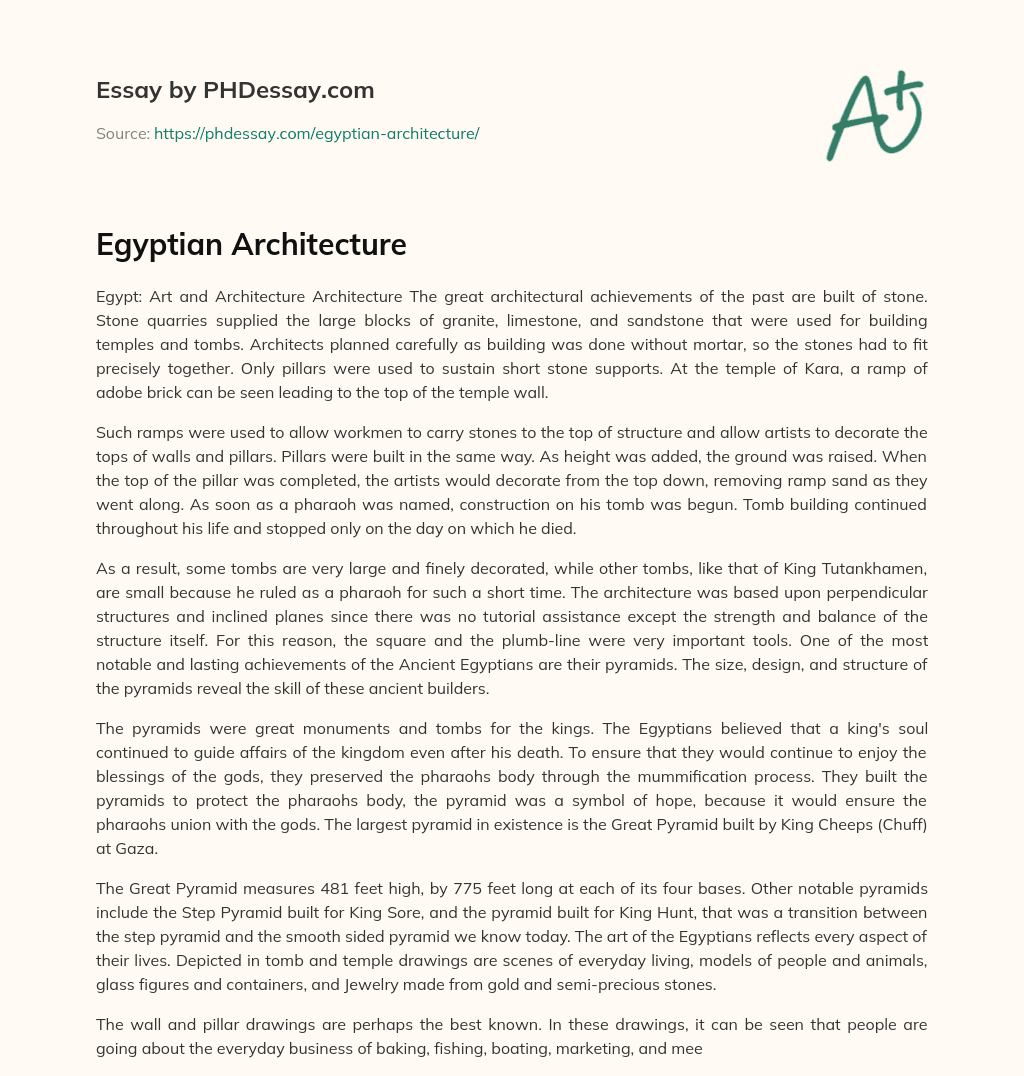 Egyptian Architecture essay