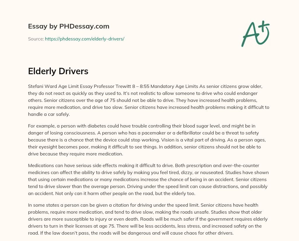 Elderly Drivers essay