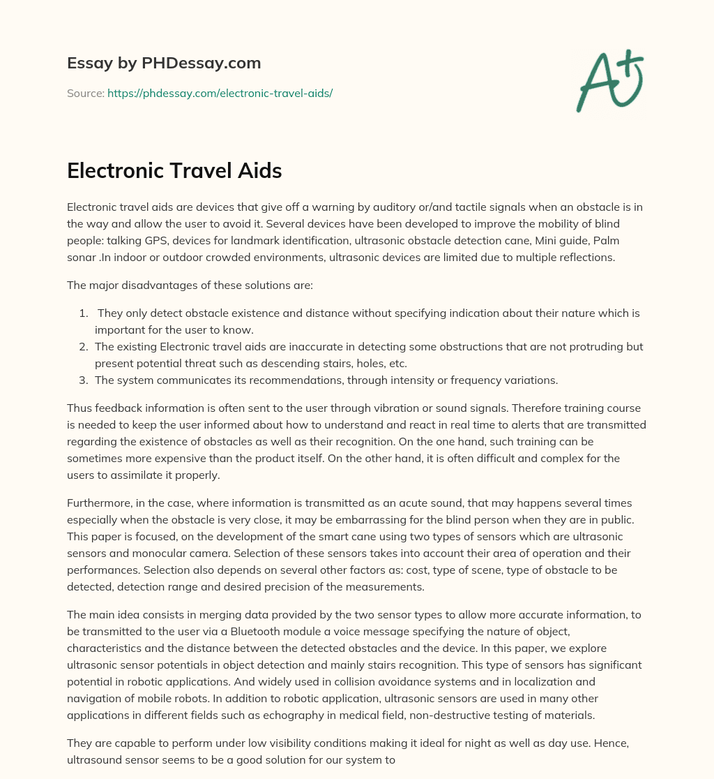 Electronic Travel Aids essay