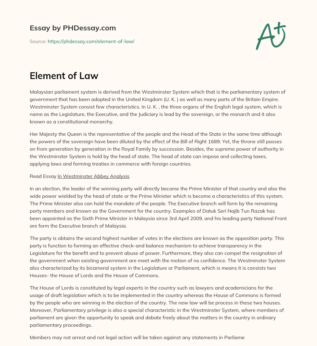 Element of Law essay