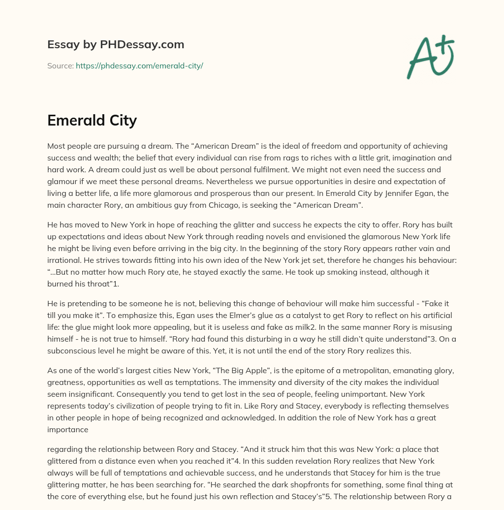 Emerald City essay