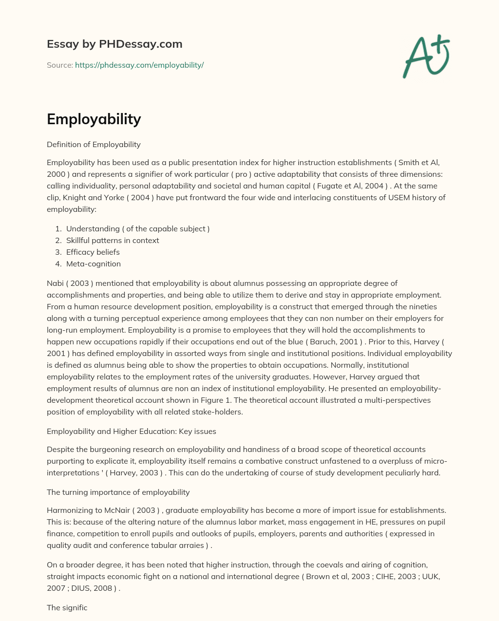 Employability essay