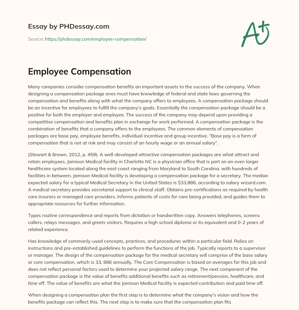 Employee Compensation essay