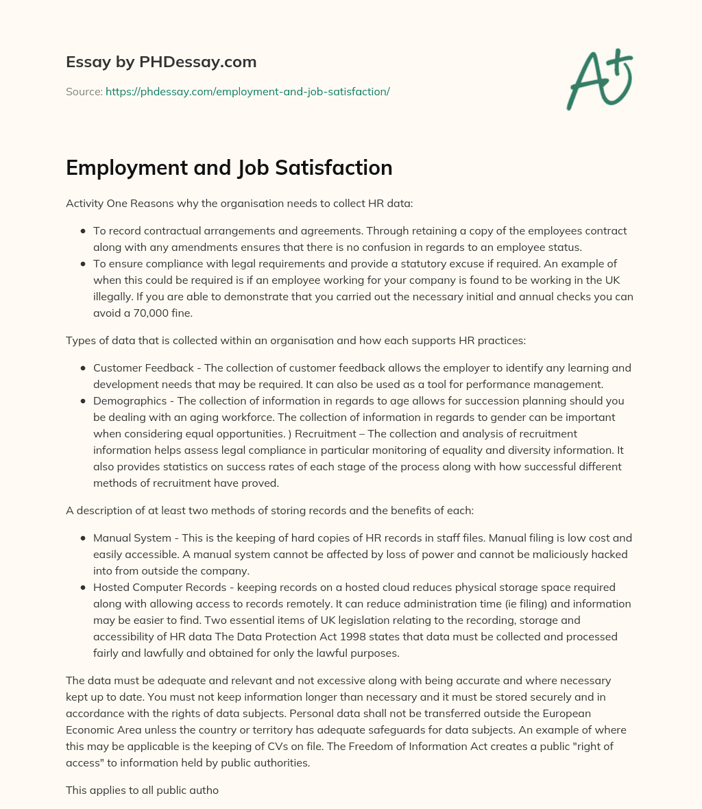 high salary or job satisfaction essay