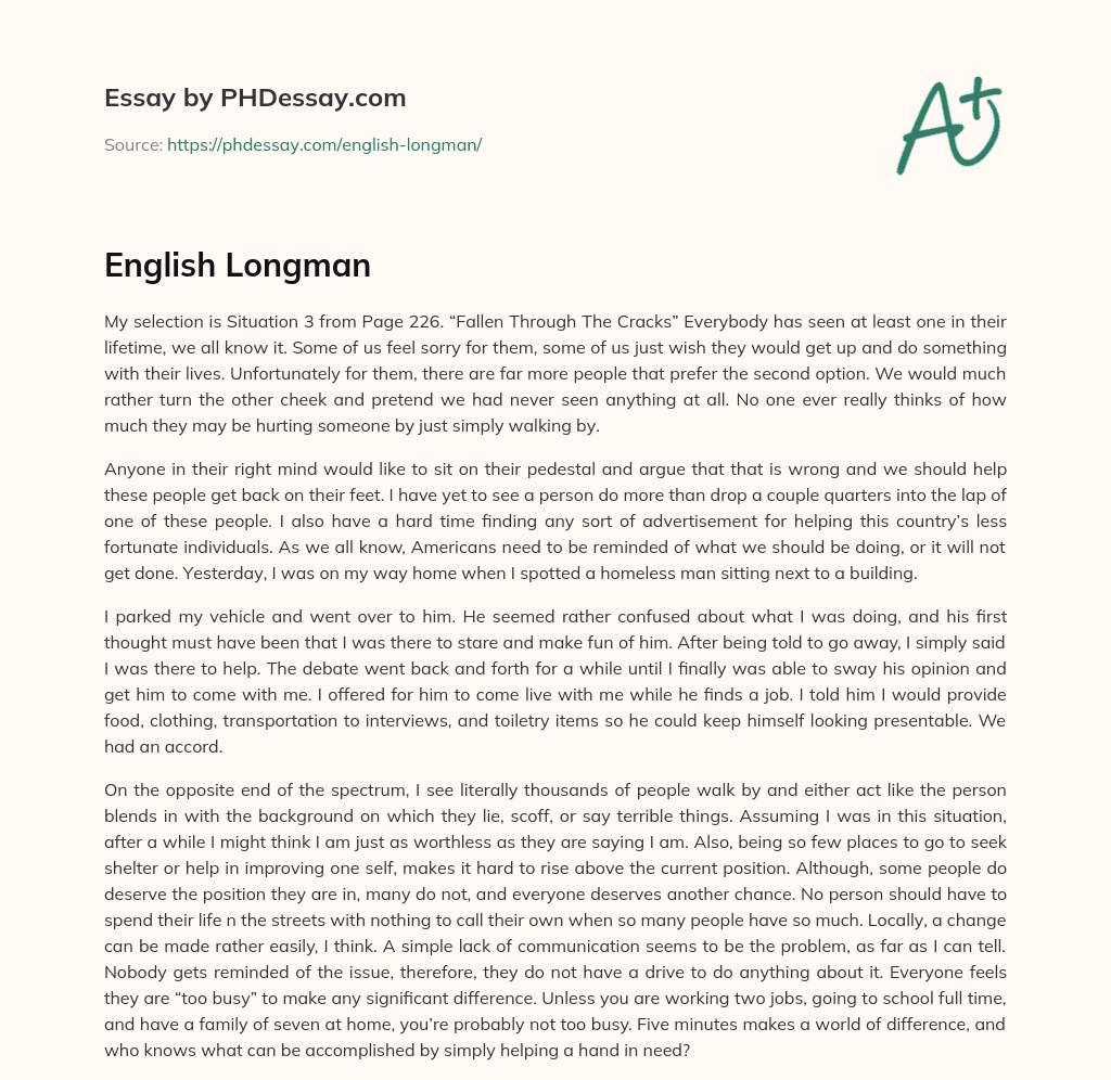 English Longman essay