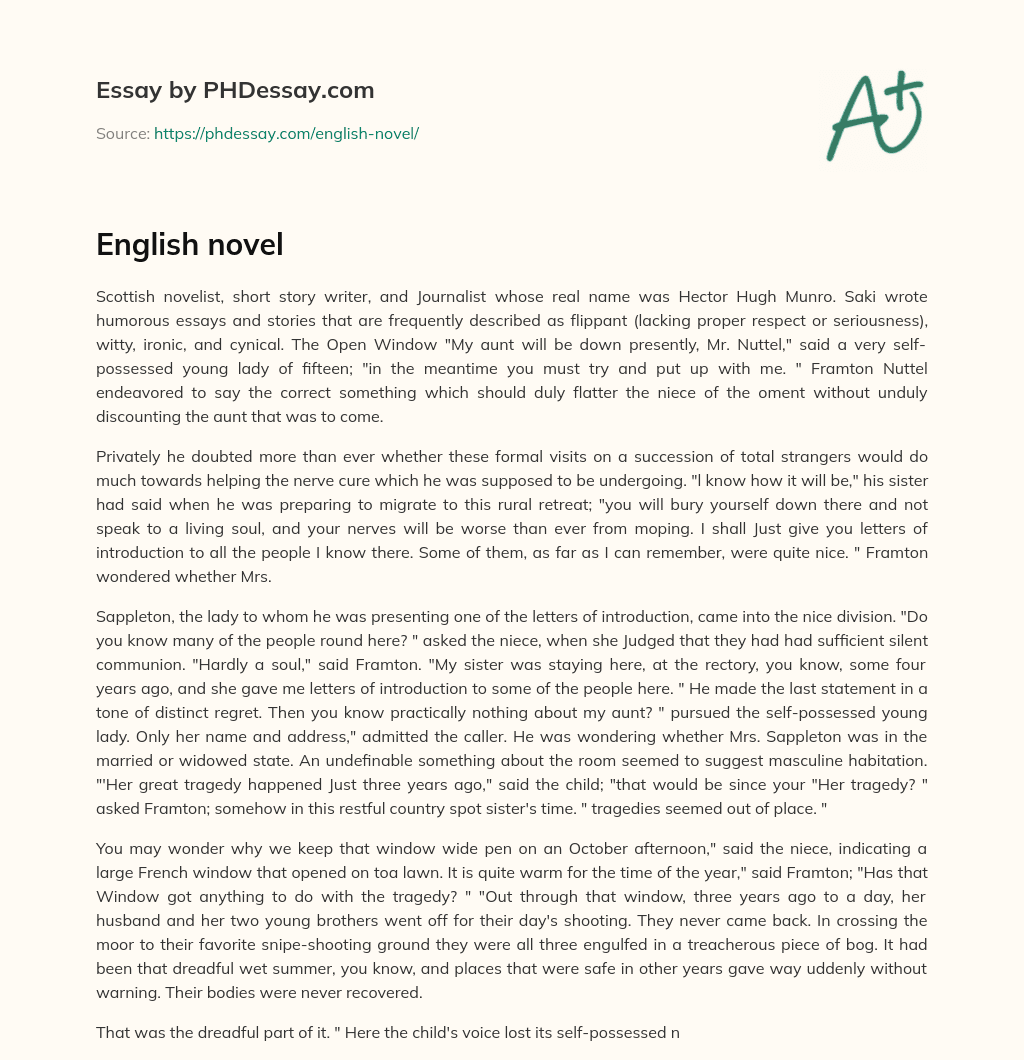 English novel essay