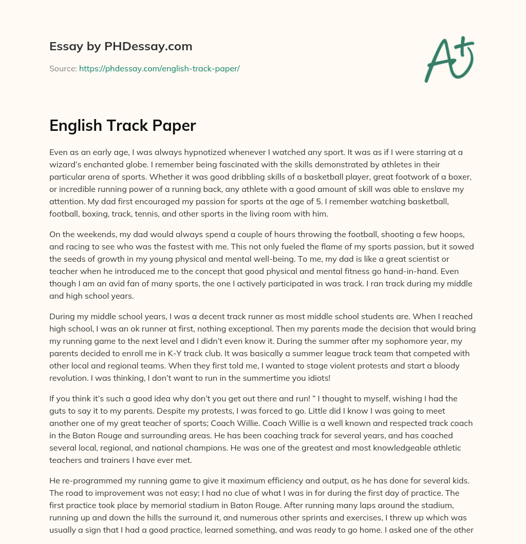 English Track Paper essay