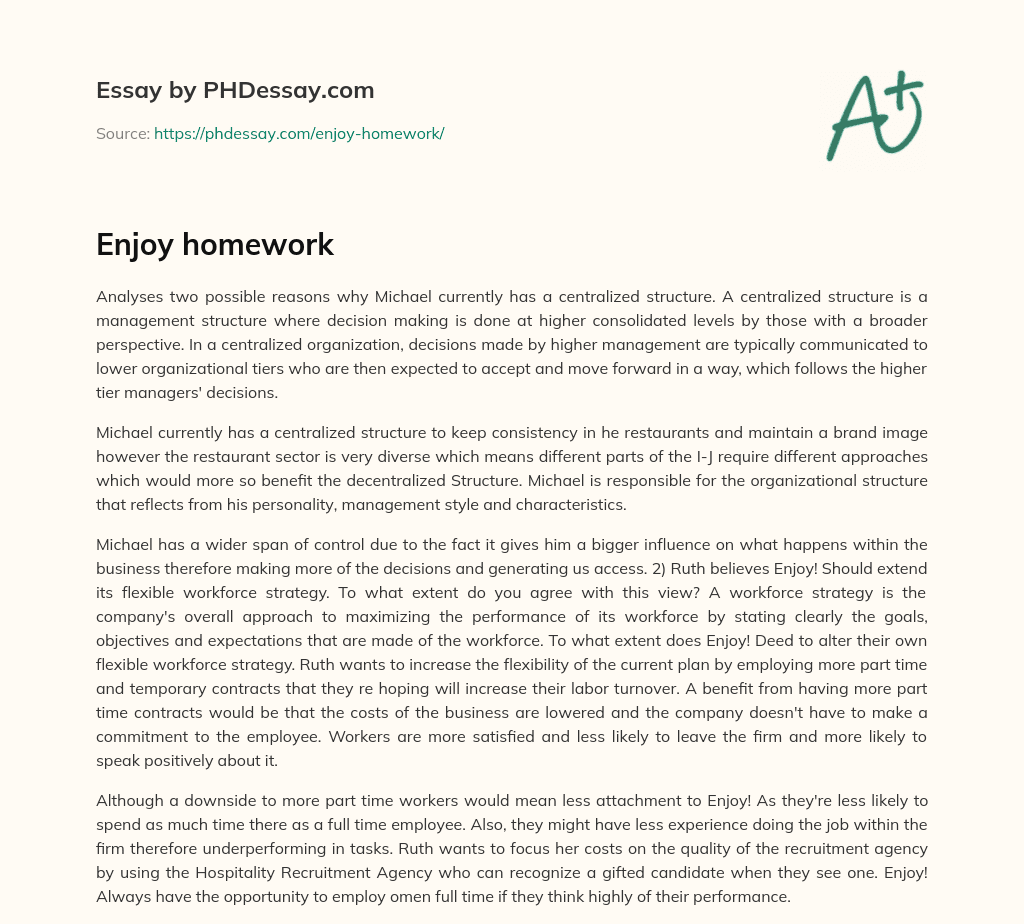 Enjoy homework essay