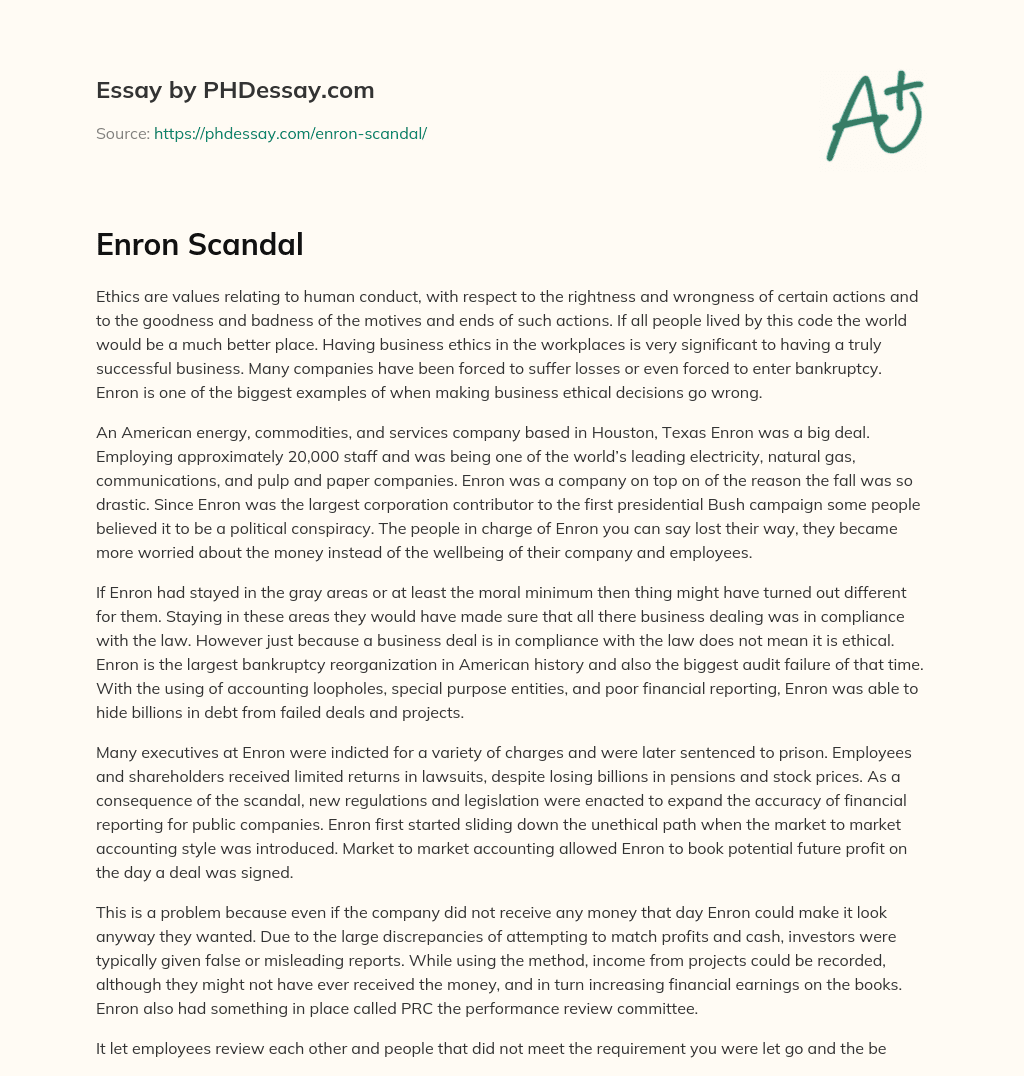 Enron Scandal essay
