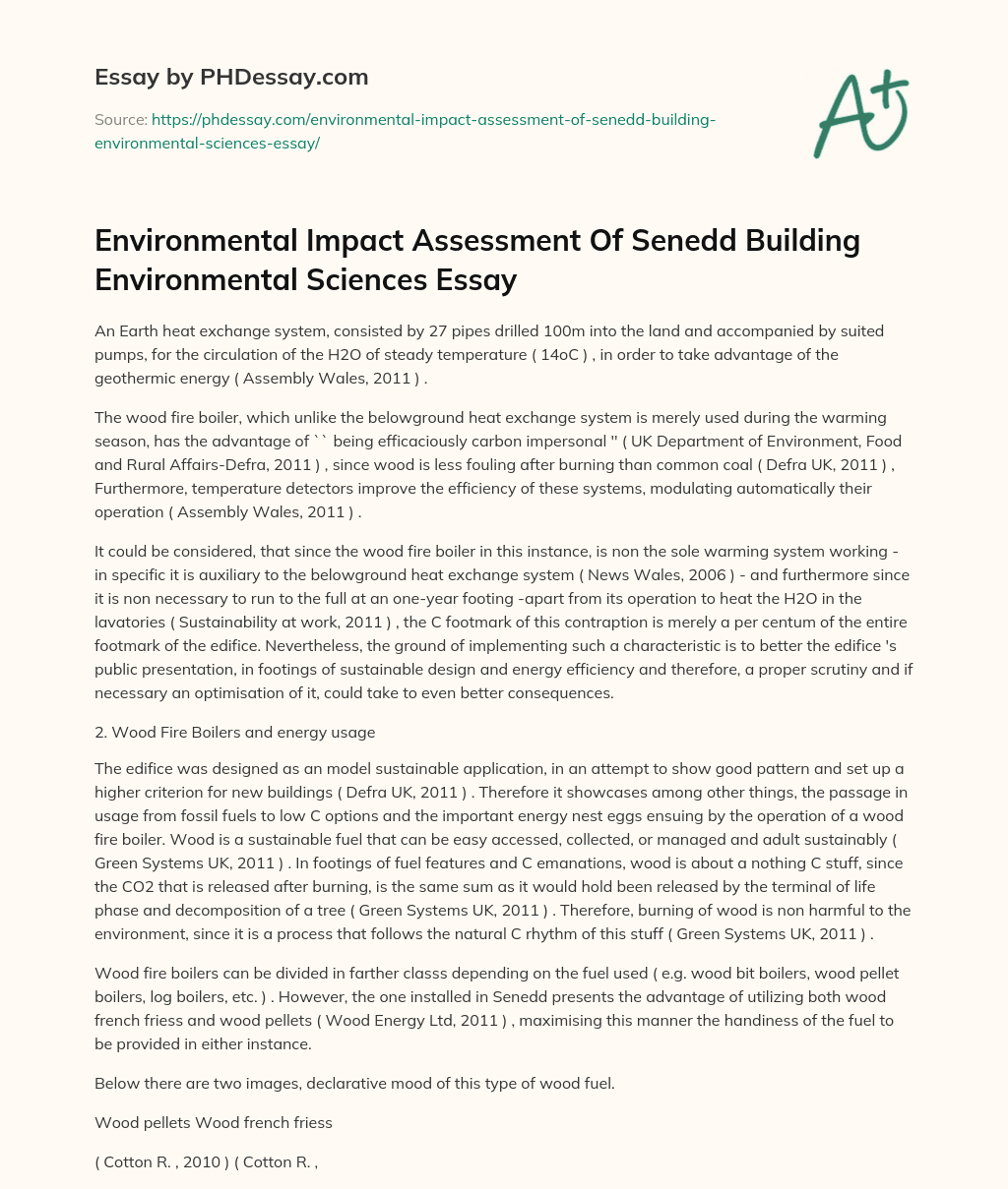 Environmental Impact Assessment Of Senedd Building Environmental Sciences Essay essay