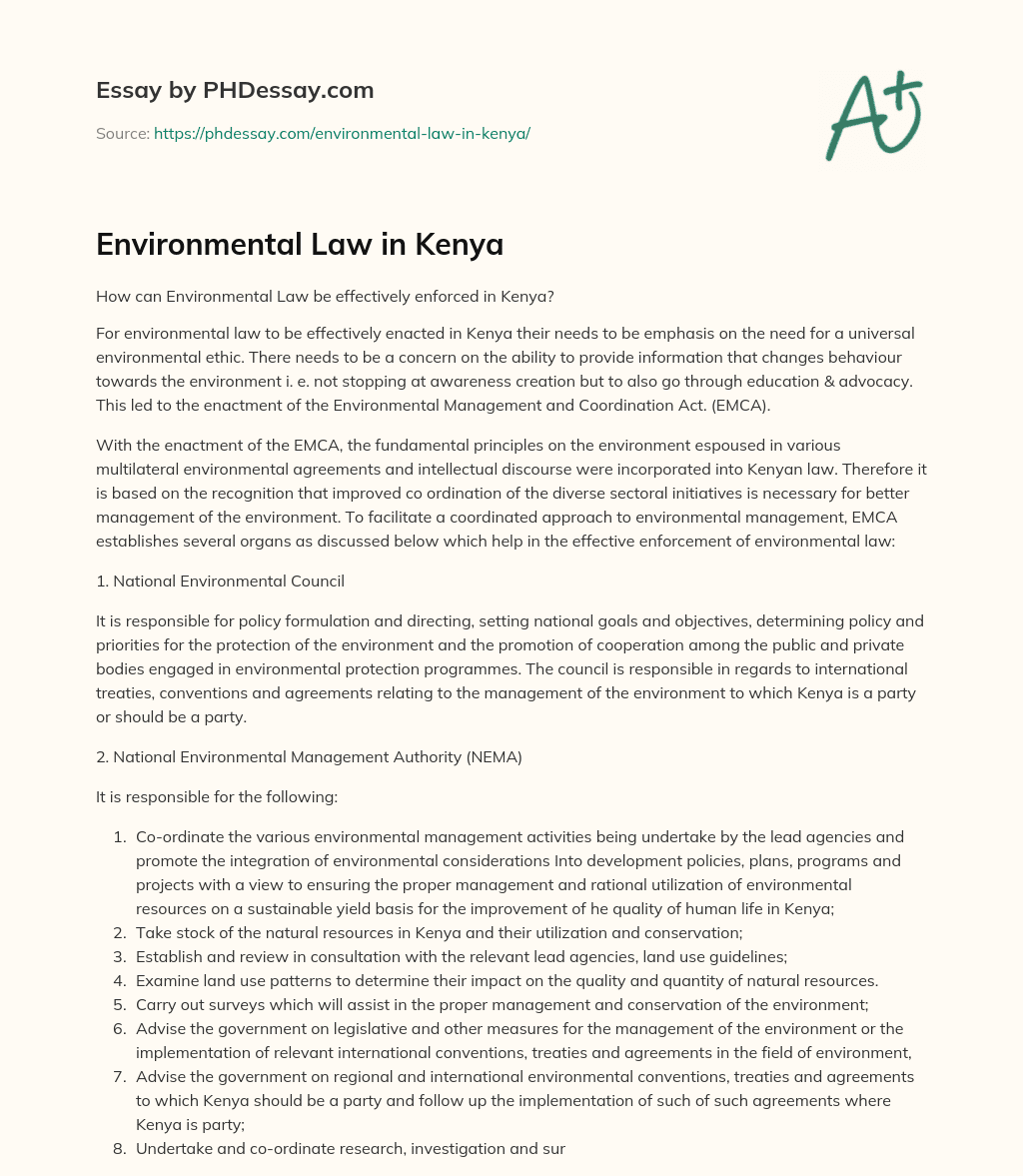 environmental-law-in-kenya-phdessay