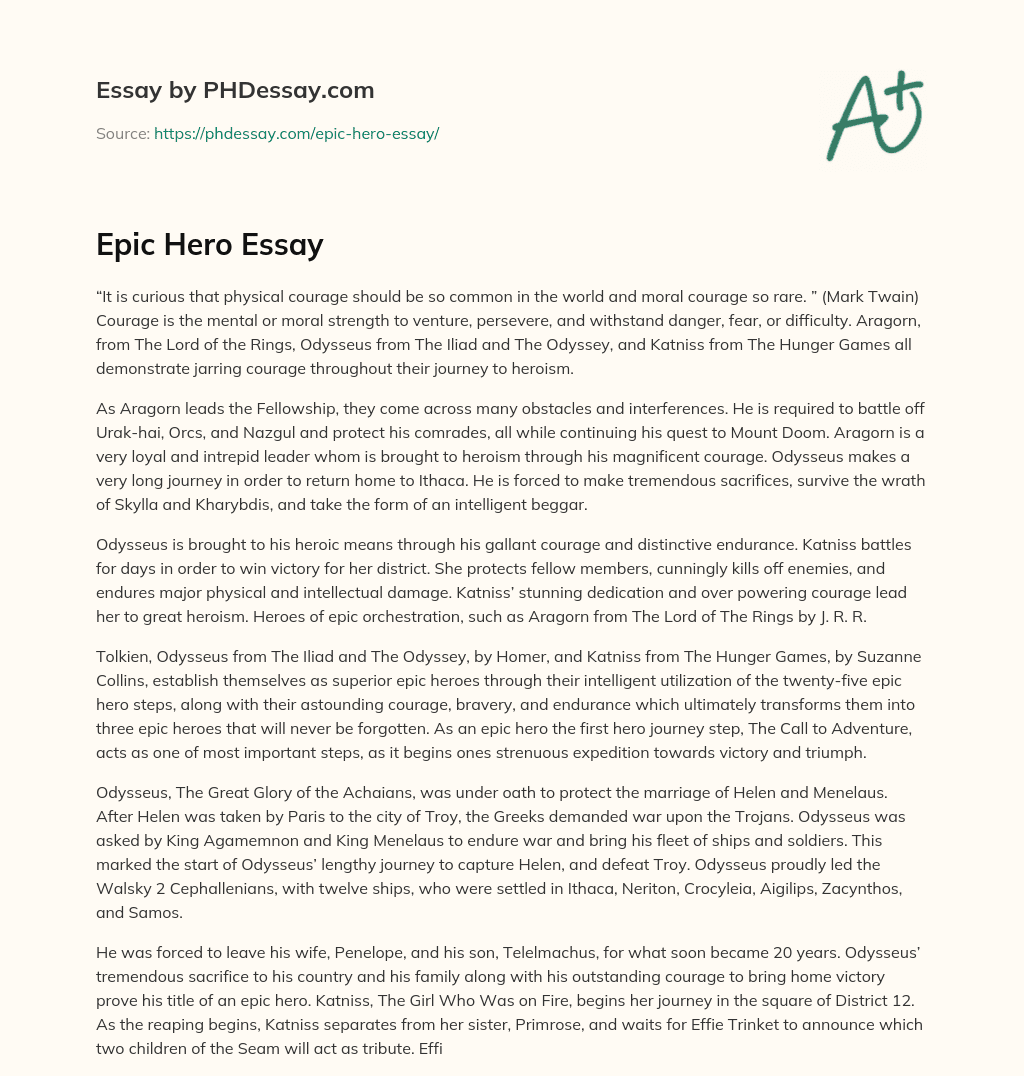 Epic Hero Essay essay