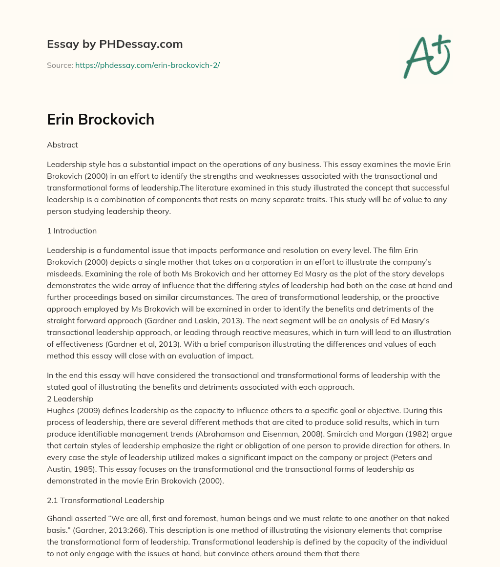 Erin Brockovich essay