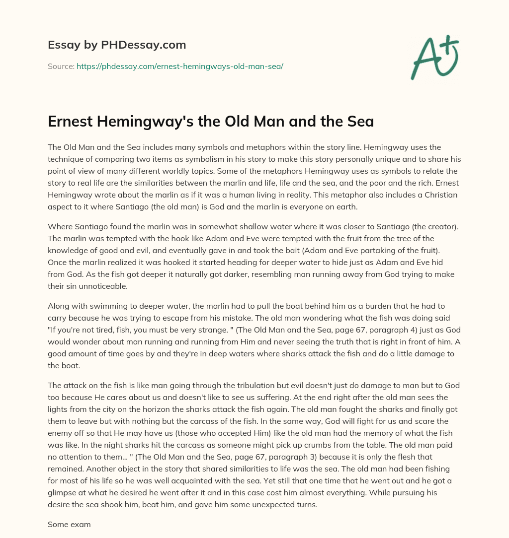 old man and the sea analysis essay