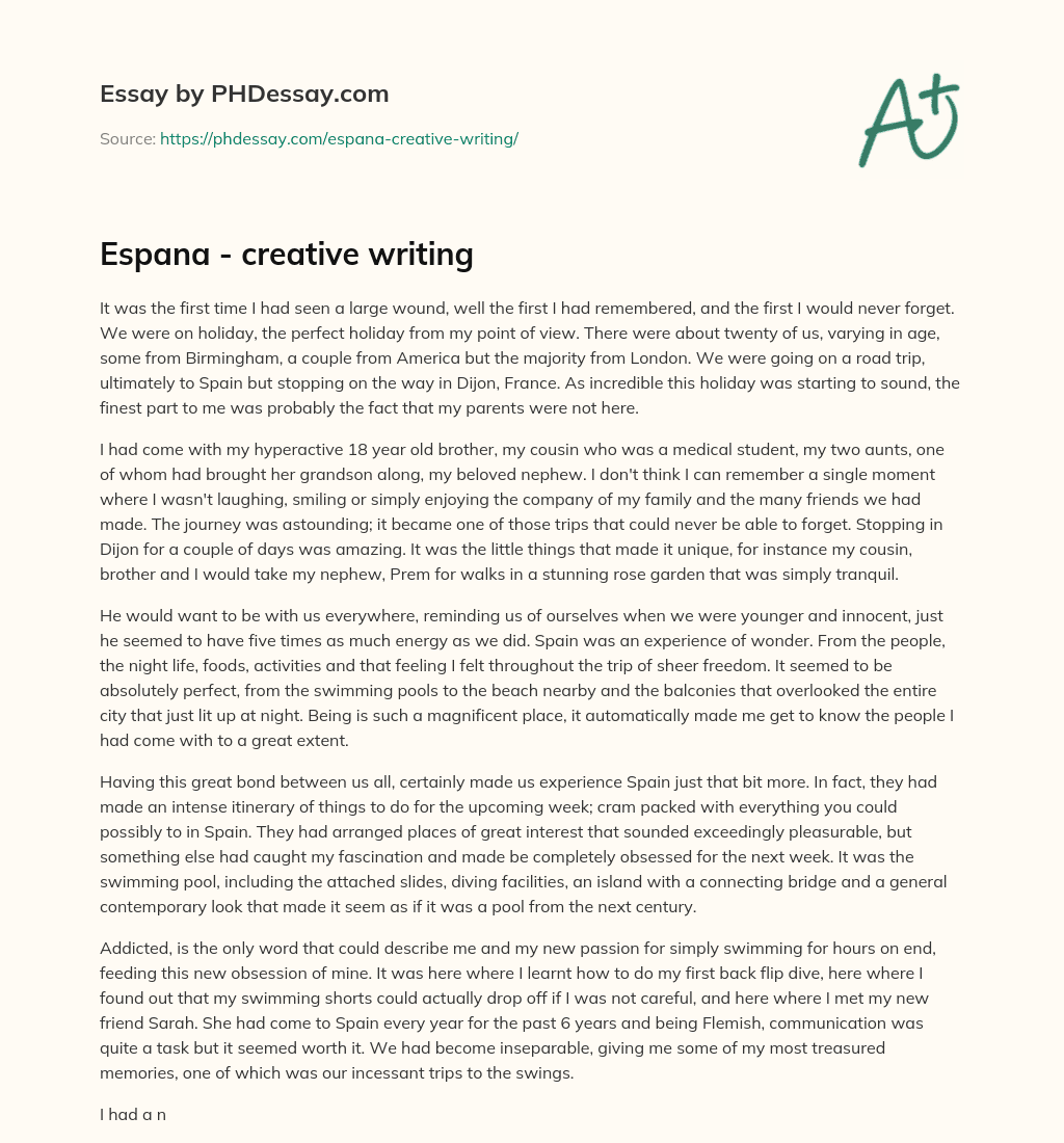 Espana – creative writing essay