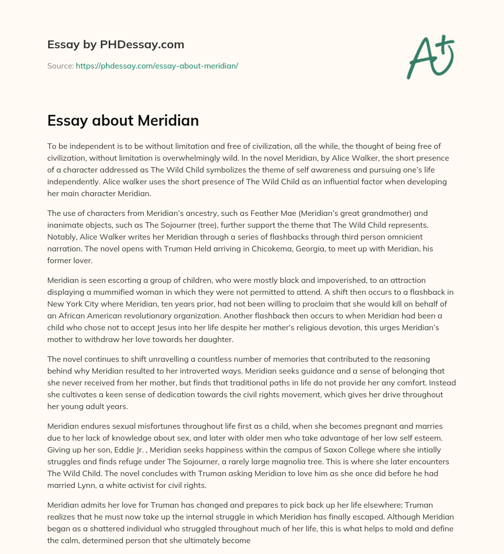 Essay about Meridian essay