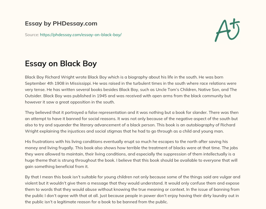 black boy essay