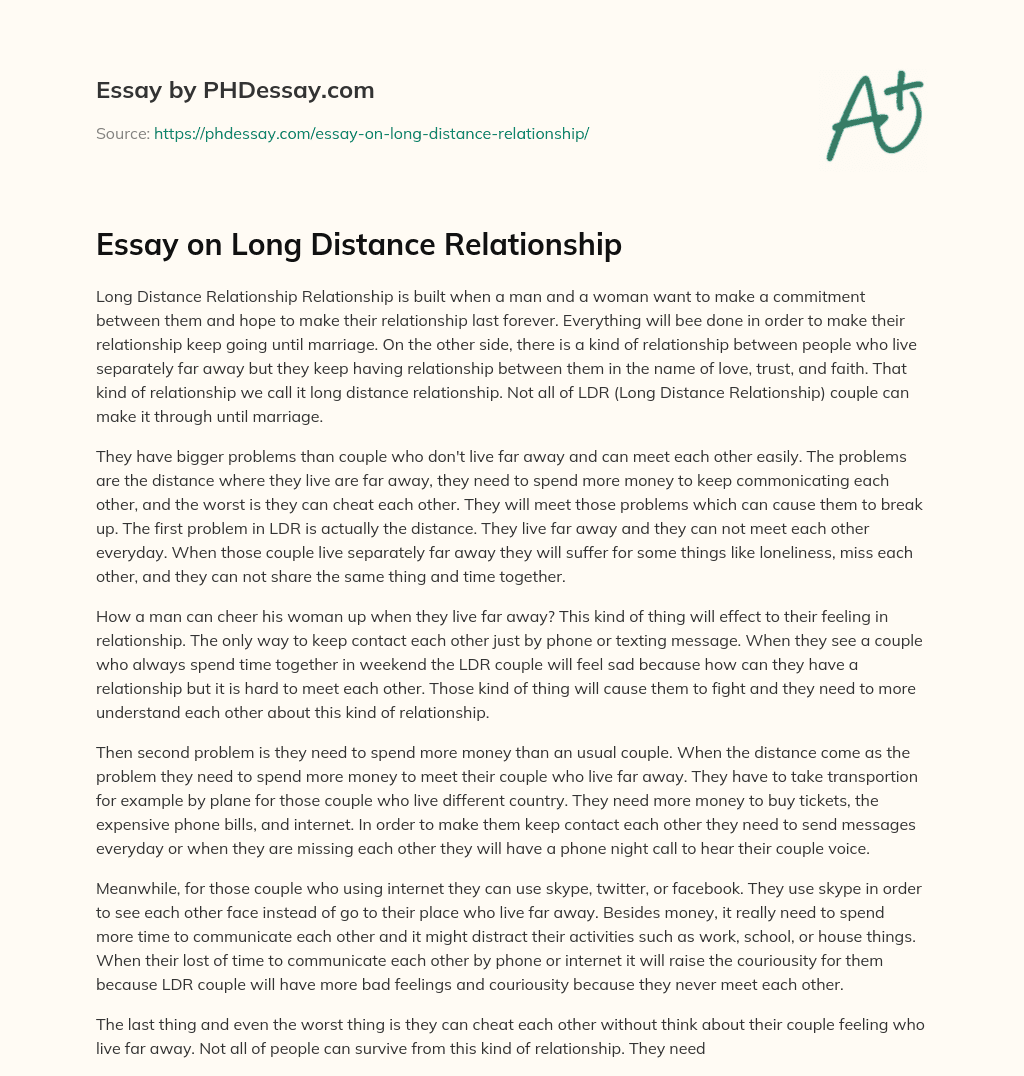 dissertation on long distance relationship