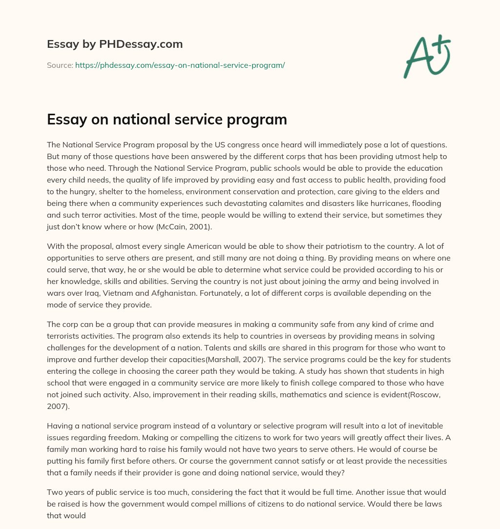 essay on national service scheme