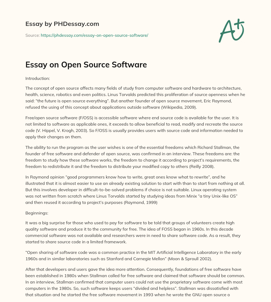 open source meaning essay