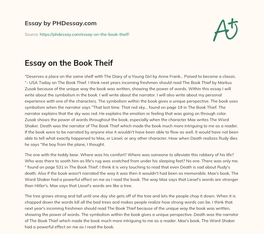 book thief essays