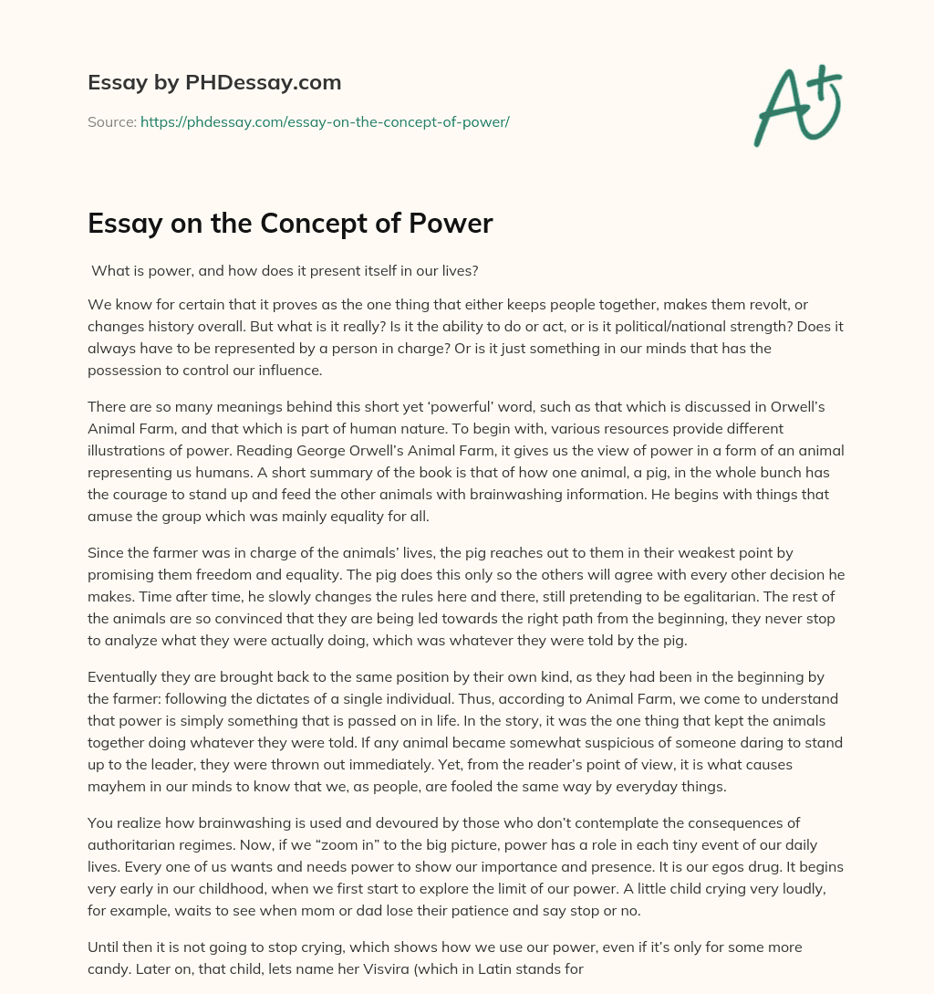 what is the meaning of power essay