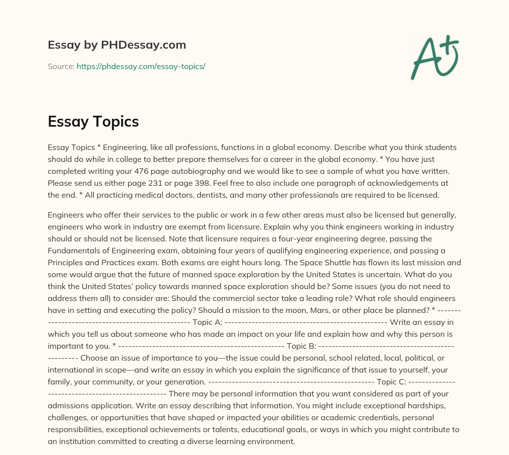 Preparing Engineering Students for the Global Economy essay