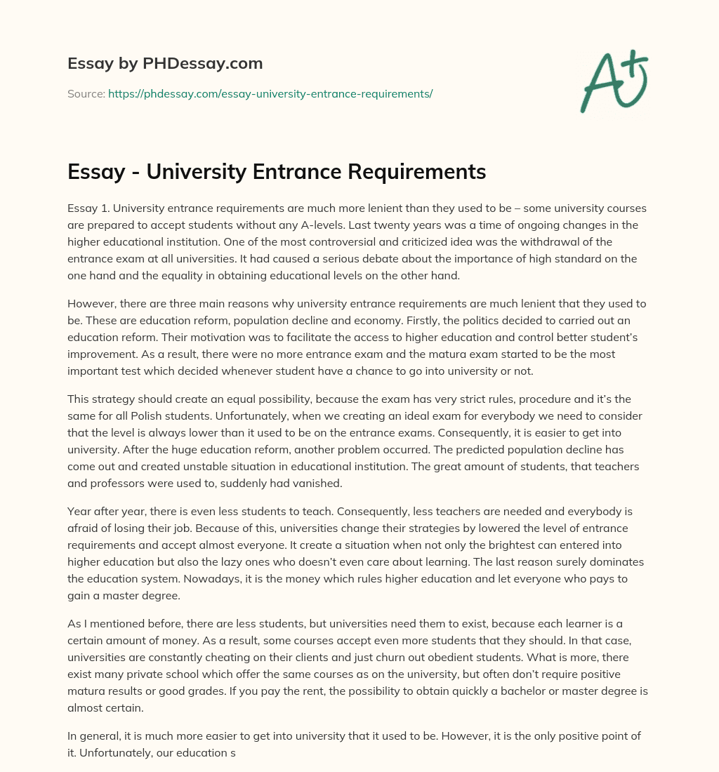 university of cincinnati essay requirements