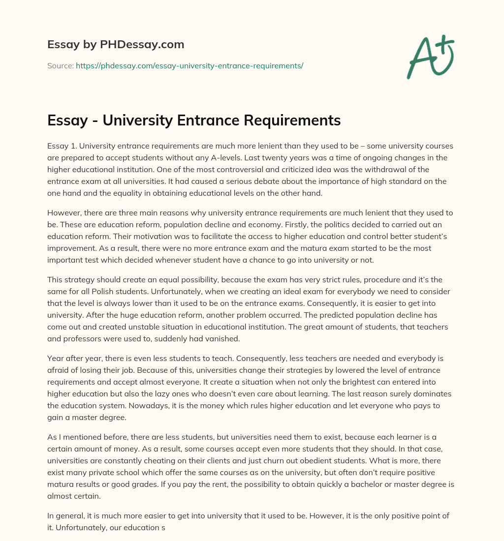 university of arkansas essay requirements