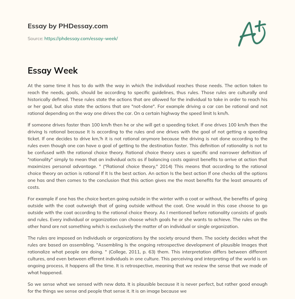 Cultural and Historical Rules Define Rationality in Achieving Goals essay