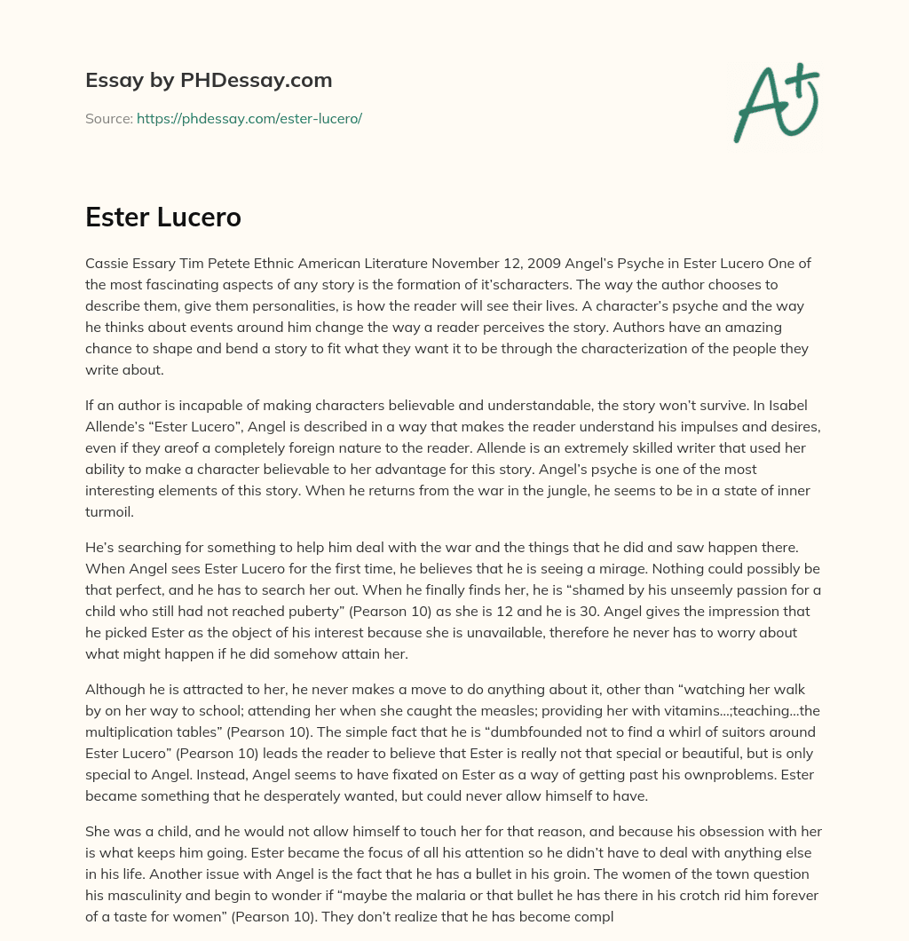 The Importance of Characterization in Ethnic American Literature essay