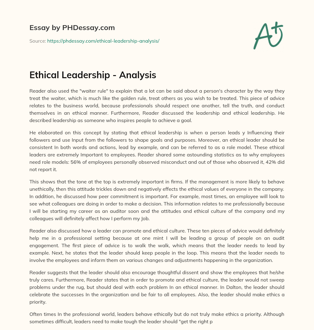 phd ethical leadership