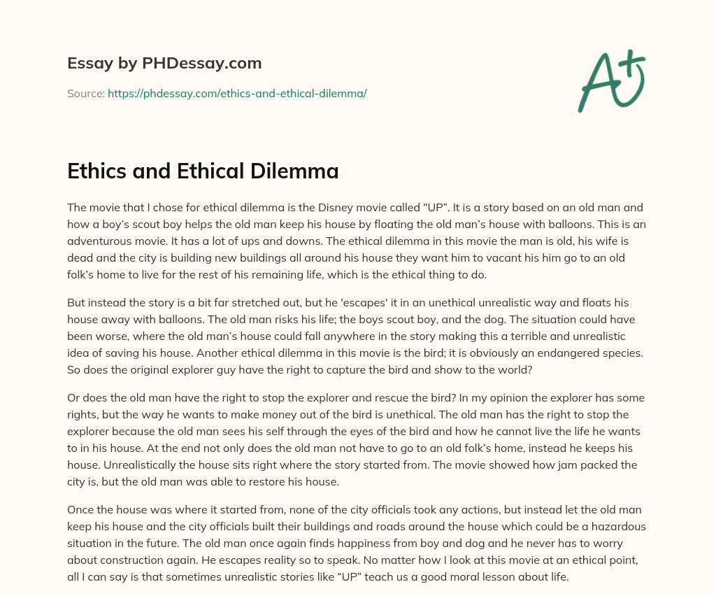 Ethics and Ethical Dilemma essay