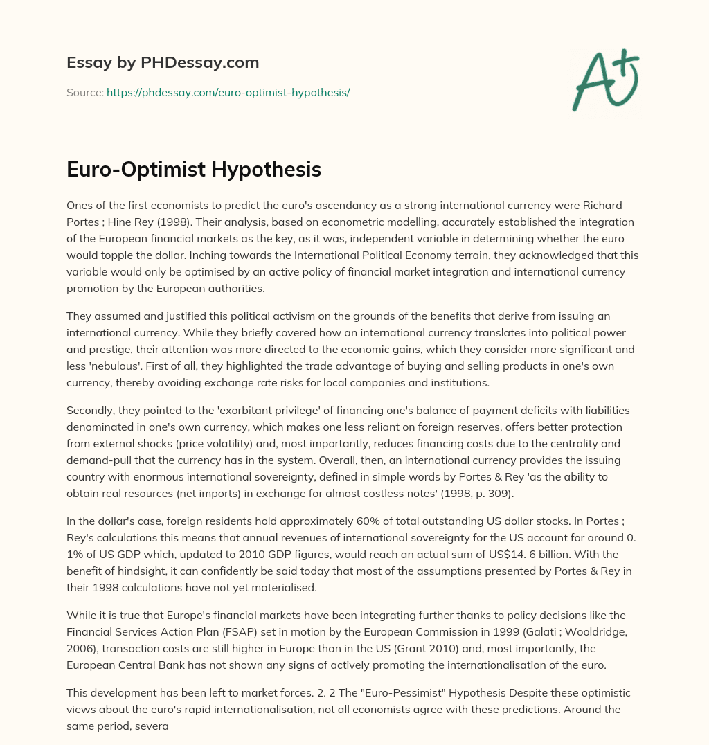 Euro-Optimist Hypothesis essay