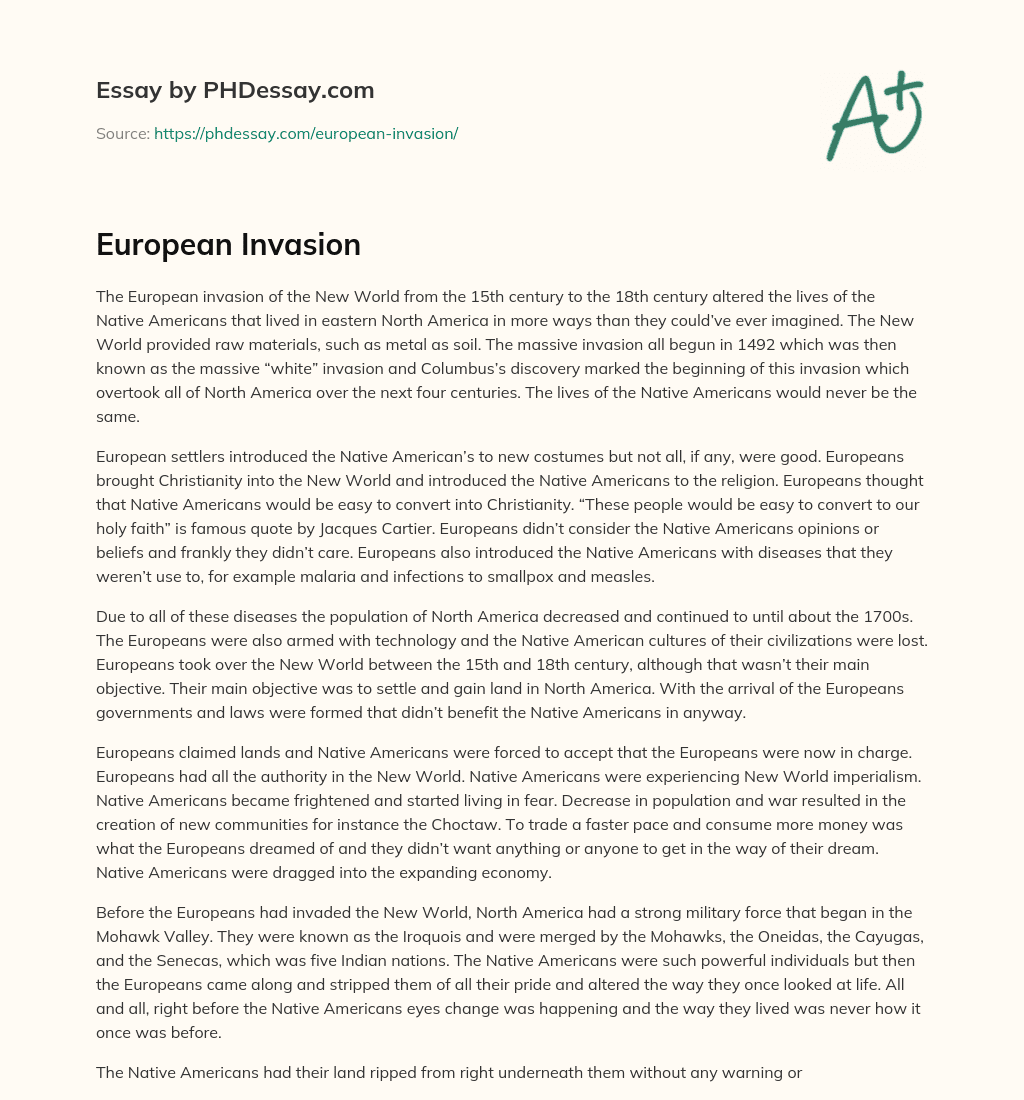 European Invasion essay