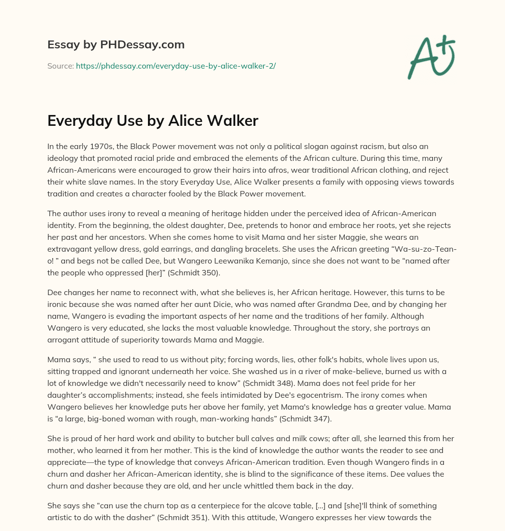 everyday use alice walker essay